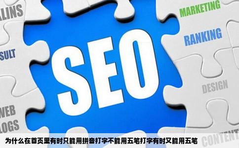 为什么在首页里有时只能用拼音打字不能用五笔打字有时又能用五笔