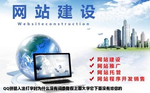 QQ拼输入法打字时为什么没有词条我在上面大字它下面没有给你的