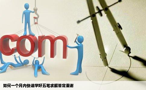 如何一个月内快速学好五笔求解答定重谢