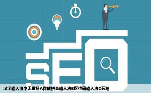 汉字输入法中无重码A微软拼音输入法B区位码输入法C五笔