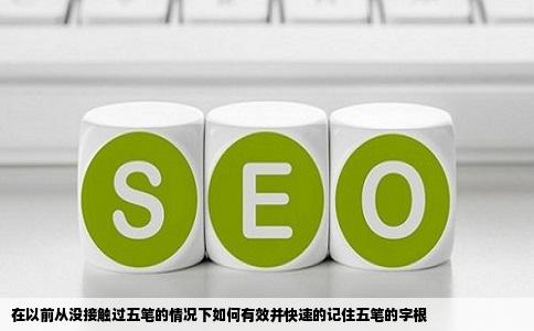 在以前从没接触过五笔的情况下如何有效并快速的记住五笔的字根