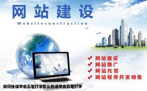 如何快速学会五笔打字怎么快速学会五笔打字