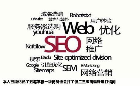 本人已经记熟了五笔字根一级简码也会打了但二三级简码好难打请问