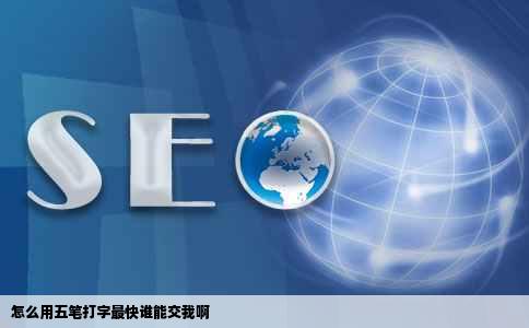 怎么用五笔打字最快谁能交我啊