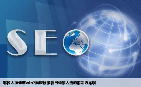 哪位大神知道win7旗舰版微软日语输入法的解决方案啊