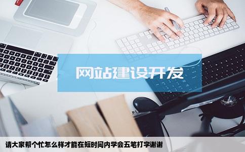 请大家帮个忙怎么样才能在短时间内学会五笔打字谢谢
